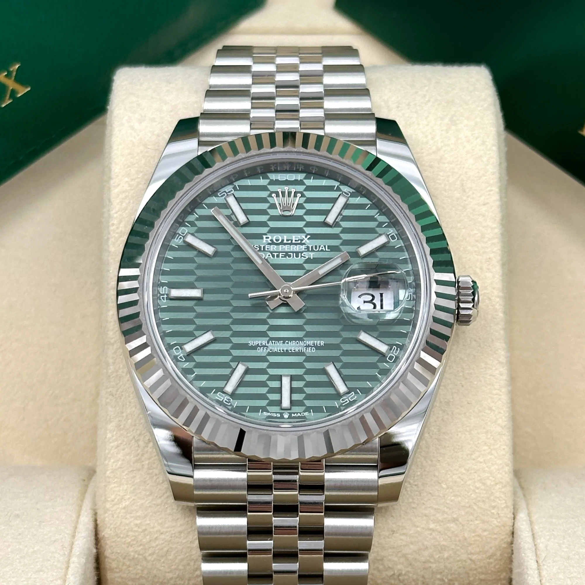 Rolex <br> Datejust 41 Grün Motif Jubilee